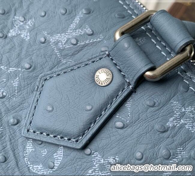 Top Design Louis Vuitton Speedy P9 Bandoulière 25 Bag in Ostrich Pattern Calfskin M24426 Blue 2026
