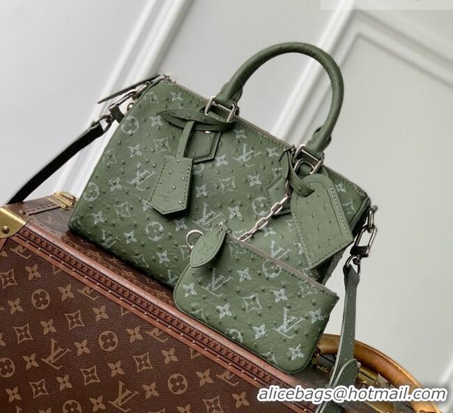 Buy Cheap Louis Vuitton Speedy P9 Bandoulière 25 Bag in Ostrich Pattern Calfskin M24426 Green 2026