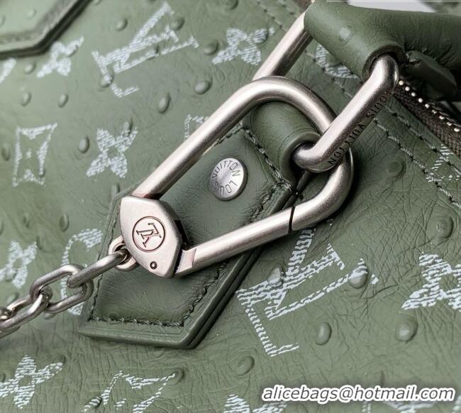 Buy Cheap Louis Vuitton Speedy P9 Bandoulière 25 Bag in Ostrich Pattern Calfskin M24426 Green 2026