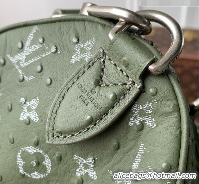 Buy Cheap Louis Vuitton Speedy P9 Bandoulière 25 Bag in Ostrich Pattern Calfskin M24426 Green 2026