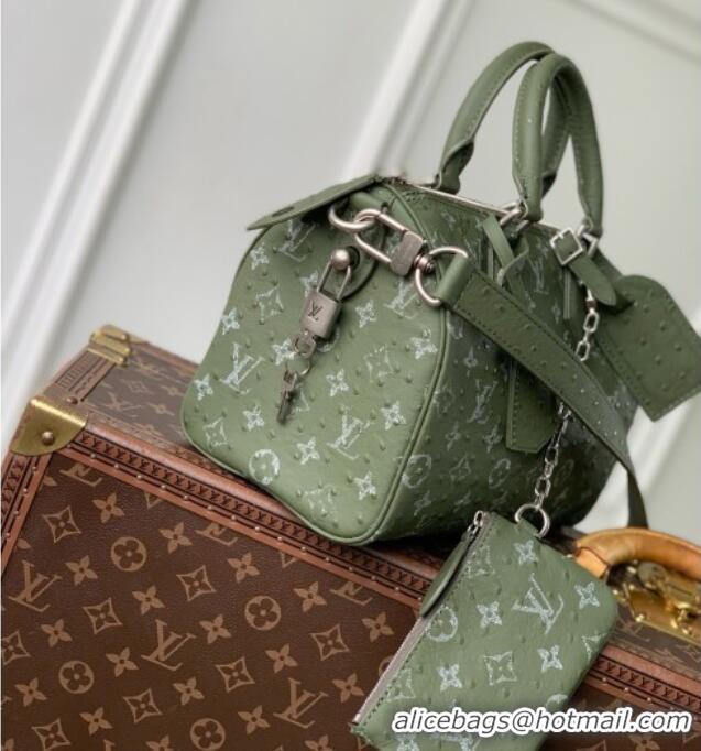 Buy Cheap Louis Vuitton Speedy P9 Bandoulière 25 Bag in Ostrich Pattern Calfskin M24426 Green 2026