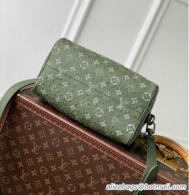 Buy Cheap Louis Vuitton Speedy P9 Bandoulière 25 Bag in Ostrich Pattern Calfskin M24426 Green 2026