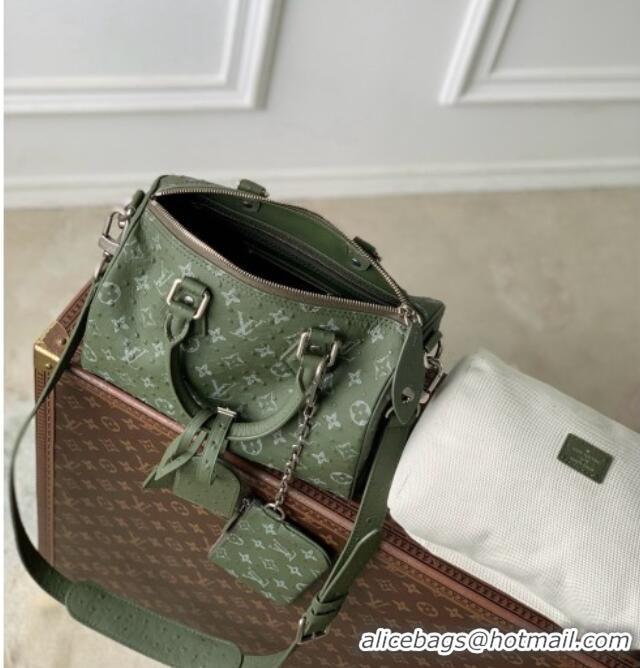 Buy Cheap Louis Vuitton Speedy P9 Bandoulière 25 Bag in Ostrich Pattern Calfskin M24426 Green 2026
