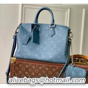 Good Taste Louis Vuitton Speedy P9 Bandoulière 30 Bag in Ostrich Pattern Calfskin M24426 Blue 2026