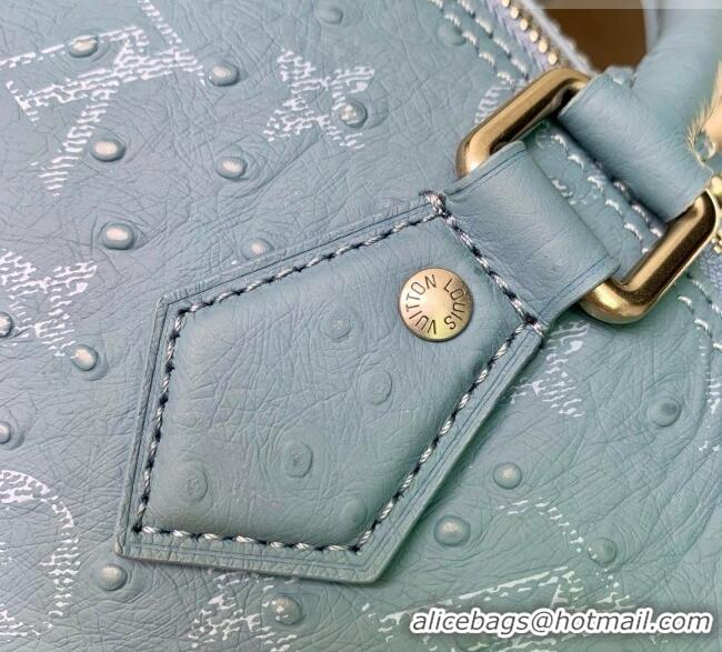 Good Taste Louis Vuitton Speedy P9 Bandoulière 30 Bag in Ostrich Pattern Calfskin M24426 Blue 2026