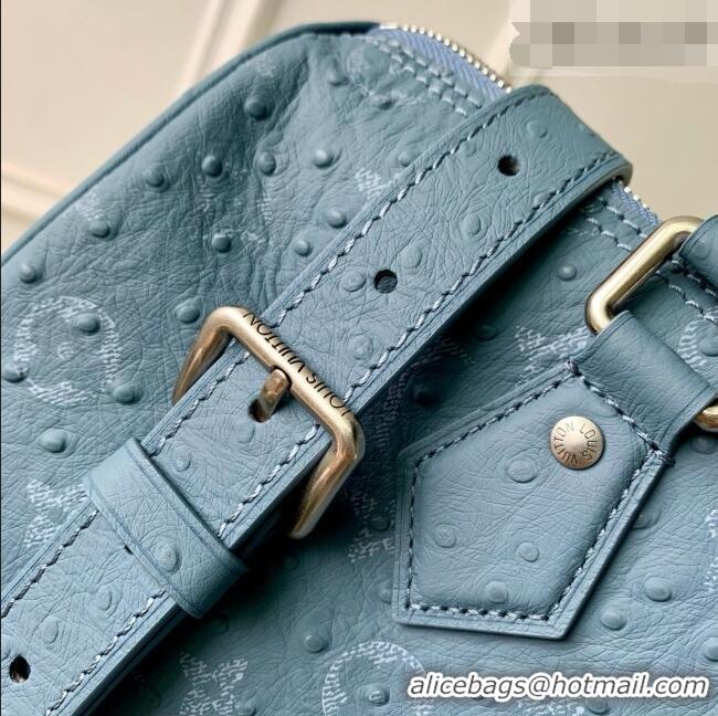 Good Taste Louis Vuitton Speedy P9 Bandoulière 30 Bag in Ostrich Pattern Calfskin M24426 Blue 2026