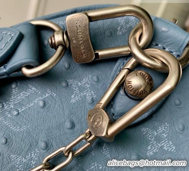 Good Taste Louis Vuitton Speedy P9 Bandoulière 30 Bag in Ostrich Pattern Calfskin M24426 Blue 2026