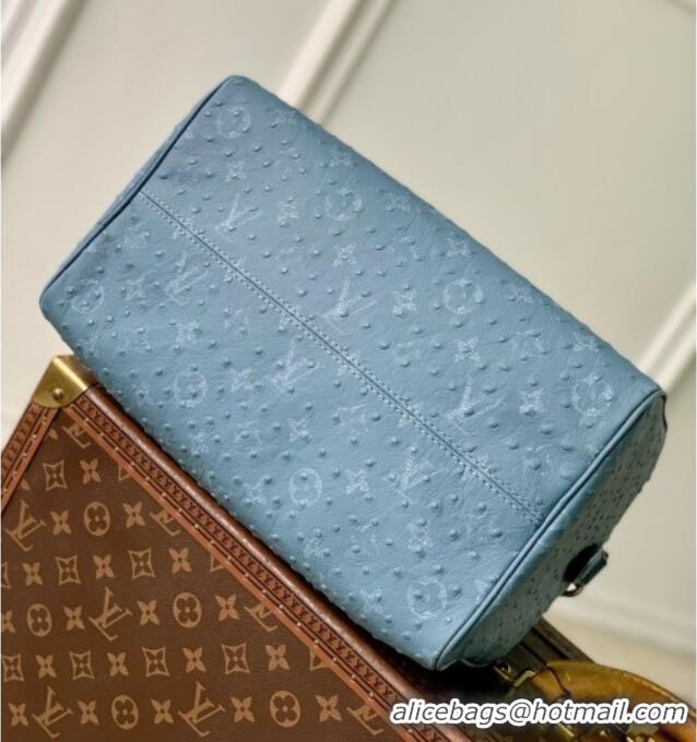 Good Taste Louis Vuitton Speedy P9 Bandoulière 30 Bag in Ostrich Pattern Calfskin M24426 Blue 2026