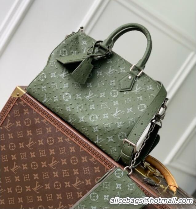 Cheapest Louis Vuitton Speedy P9 Bandoulière 30 Bag in Ostrich Pattern Calfskin M24426 Green 2026