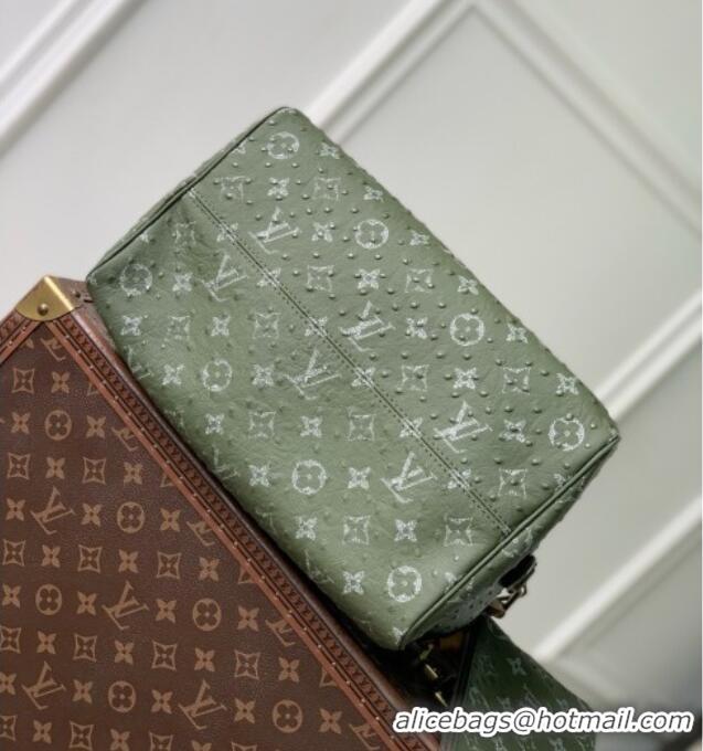 Cheapest Louis Vuitton Speedy P9 Bandoulière 30 Bag in Ostrich Pattern Calfskin M24426 Green 2026
