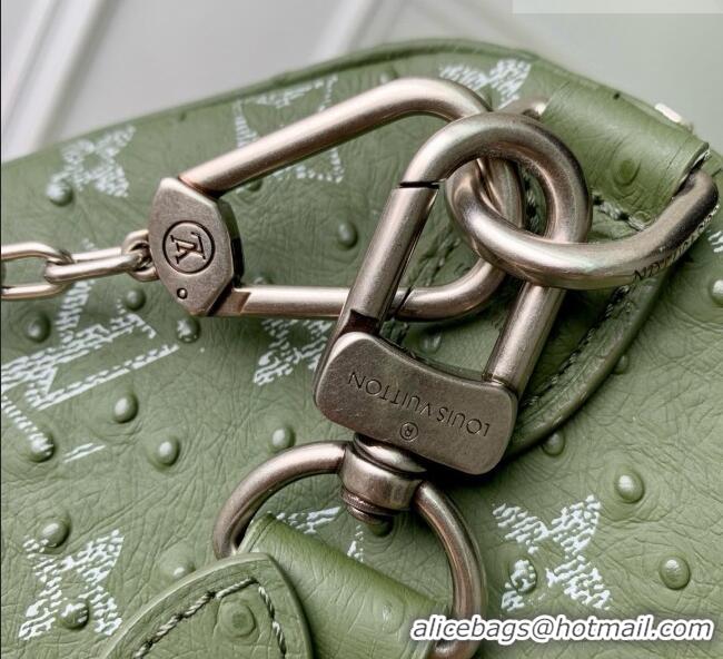 Cheapest Louis Vuitton Speedy P9 Bandoulière 30 Bag in Ostrich Pattern Calfskin M24426 Green 2026