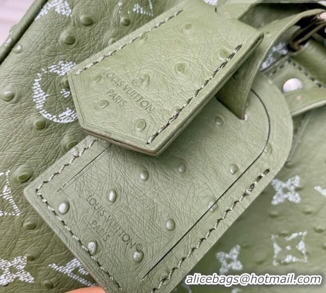 Cheapest Louis Vuitton Speedy P9 Bandoulière 30 Bag in Ostrich Pattern Calfskin M24426 Green 2026