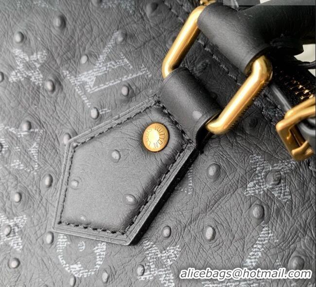 Best Grade Louis Vuitton Speedy P9 Bandoulière 30 Bag in Ostrich Pattern Calfskin M24426 Black 2026