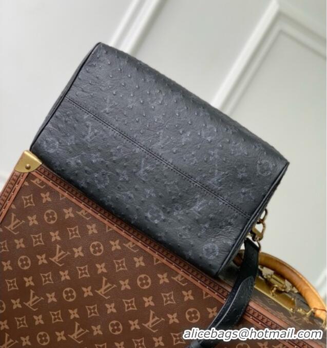 Best Grade Louis Vuitton Speedy P9 Bandoulière 30 Bag in Ostrich Pattern Calfskin M24426 Black 2026