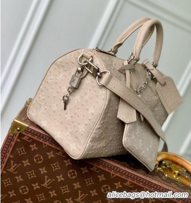 Well Crafted Louis Vuitton Speedy P9 Bandoulière 30 Bag in Ostrich Pattern Calfskin M24426 Grey 2026