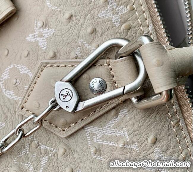 Well Crafted Louis Vuitton Speedy P9 Bandoulière 30 Bag in Ostrich Pattern Calfskin M24426 Grey 2026