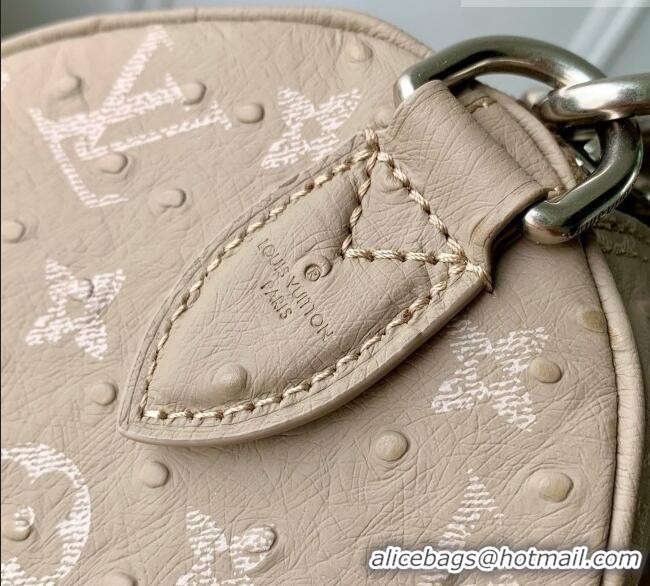 Well Crafted Louis Vuitton Speedy P9 Bandoulière 30 Bag in Ostrich Pattern Calfskin M24426 Grey 2026
