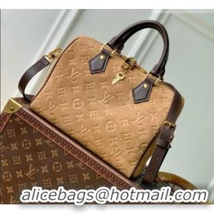 Most Popular Louis Vuitton Speedy Bandoulière 25 Bag in Beige Trench Embossed Calfskin Suede Leather M2A383 2026