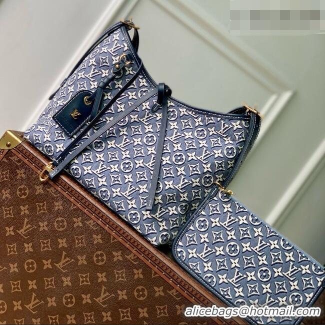 Good Looking Louis Vuitton CARRYALL PM Bag in Monogram Emblème Fabric M2A184 Blue 2026