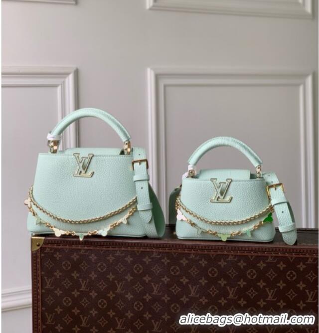 Best Price Louis Vuitton Capucines Mini Bag in Taurillon Leather M29608 Light Green 2026