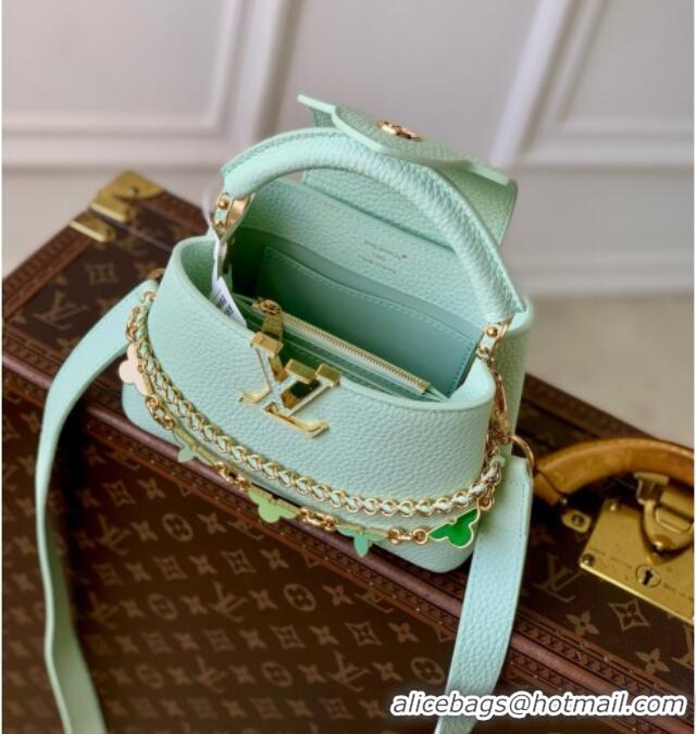 Best Price Louis Vuitton Capucines Mini Bag in Taurillon Leather M29608 Light Green 2026
