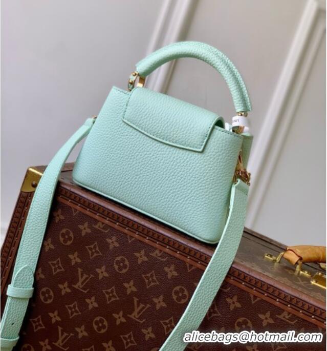 Best Price Louis Vuitton Capucines Mini Bag in Taurillon Leather M29608 Light Green 2026