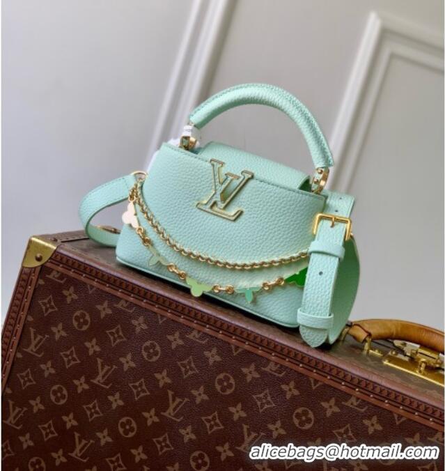 Best Price Louis Vuitton Capucines Mini Bag in Taurillon Leather M29608 Light Green 2026