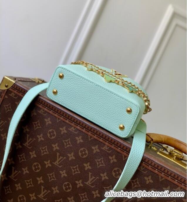 Best Price Louis Vuitton Capucines Mini Bag in Taurillon Leather M29608 Light Green 2026