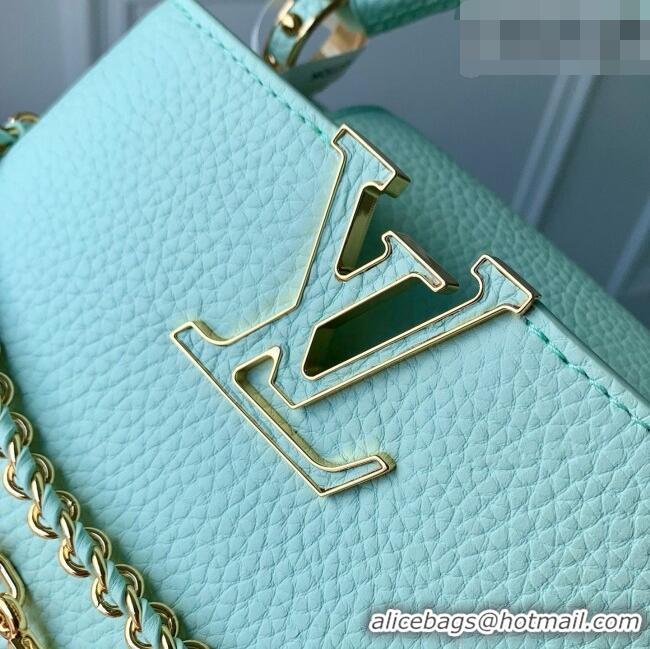 Best Price Louis Vuitton Capucines Mini Bag in Taurillon Leather M29608 Light Green 2026