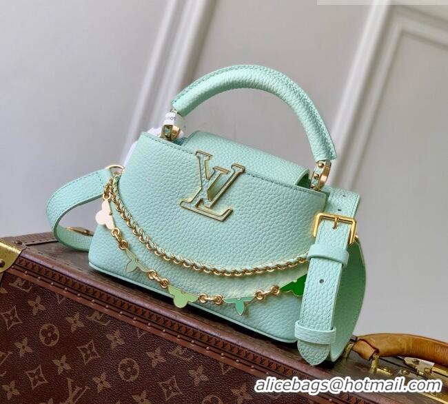 Best Price Louis Vuitton Capucines Mini Bag in Taurillon Leather M29608 Light Green 2026