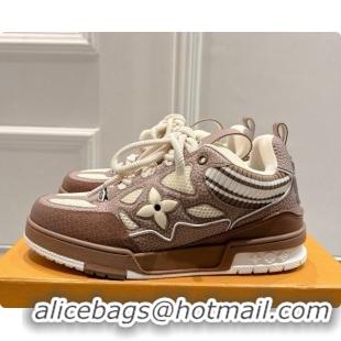 Duplicate Louis Vuitton LV Skate Sneaker in Beige Mix of Materials LV073053 Brown 2026