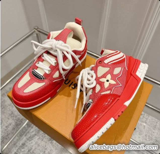 Good Product Louis Vuitton LV Skate Sneaker in Beige Mix of Materials LV073054 Red 2026