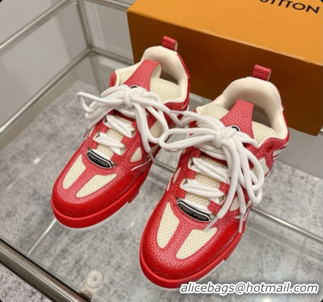 Good Product Louis Vuitton LV Skate Sneaker in Beige Mix of Materials LV073054 Red 2026