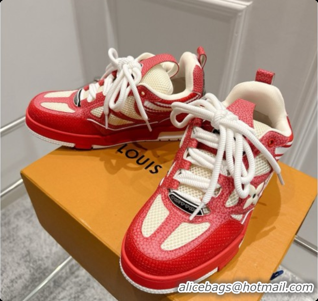 Good Product Louis Vuitton LV Skate Sneaker in Beige Mix of Materials LV073054 Red 2026