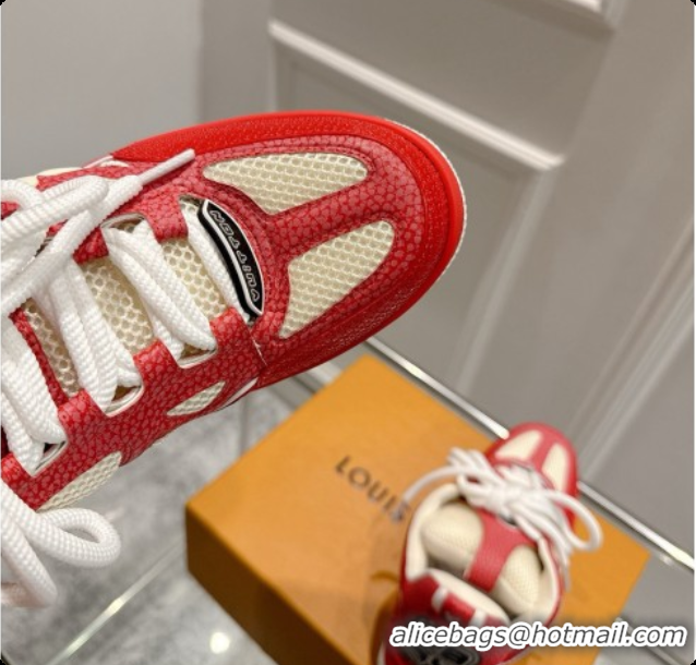 Good Product Louis Vuitton LV Skate Sneaker in Beige Mix of Materials LV073054 Red 2026