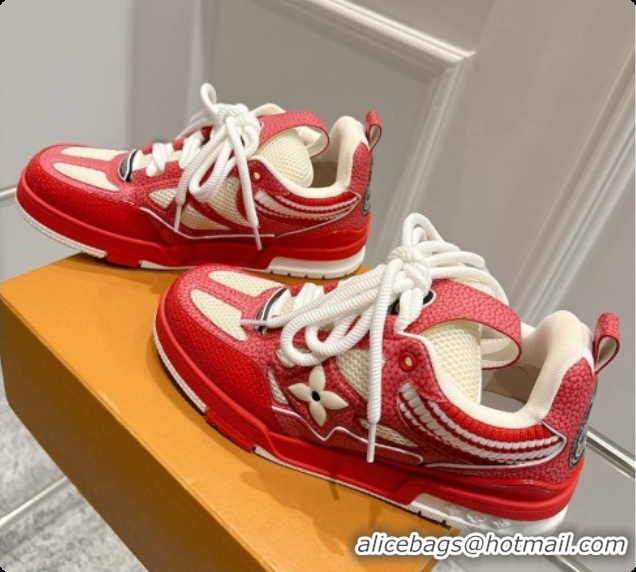 Good Product Louis Vuitton LV Skate Sneaker in Beige Mix of Materials LV073054 Red 2026