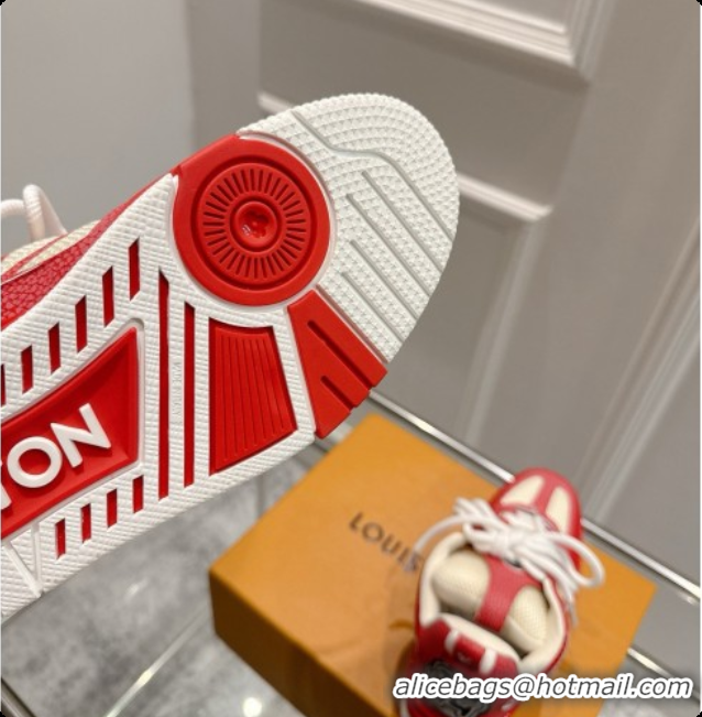 Good Product Louis Vuitton LV Skate Sneaker in Beige Mix of Materials LV073054 Red 2026