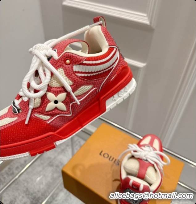 Good Product Louis Vuitton LV Skate Sneaker in Beige Mix of Materials LV073054 Red 2026