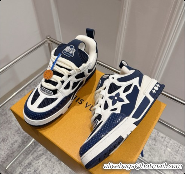 Classic Hot Louis Vuitton LV Skate Sneaker in Beige Mix of Materials LV073058 Deep Blue/White 2026