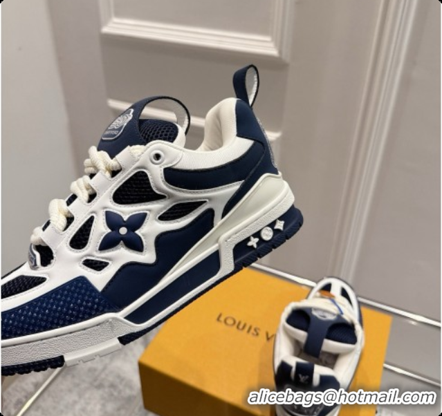 Classic Hot Louis Vuitton LV Skate Sneaker in Beige Mix of Materials LV073058 Deep Blue/White 2026
