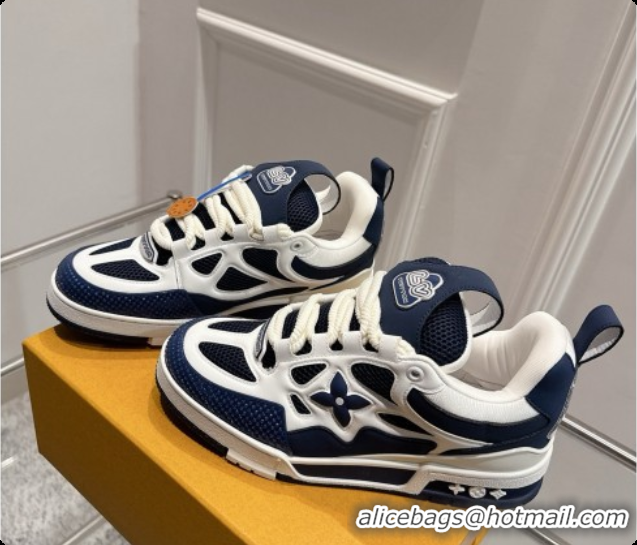 Classic Hot Louis Vuitton LV Skate Sneaker in Beige Mix of Materials LV073058 Deep Blue/White 2026