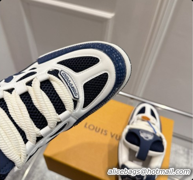 Classic Hot Louis Vuitton LV Skate Sneaker in Beige Mix of Materials LV073058 Deep Blue/White 2026