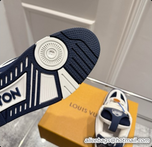 Classic Hot Louis Vuitton LV Skate Sneaker in Beige Mix of Materials LV073058 Deep Blue/White 2026