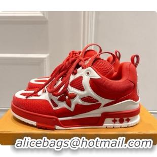 Perfect Louis Vuitton LV Skate Sneaker in Beige Mix of Materials LV073059 Red/White 2026