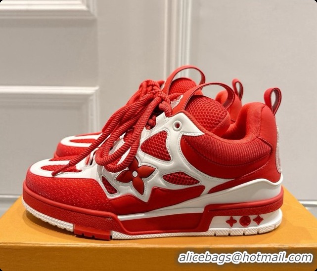 Perfect Louis Vuitton LV Skate Sneaker in Beige Mix of Materials LV073059 Red/White 2026