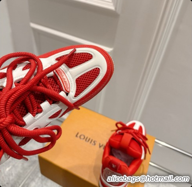 Perfect Louis Vuitton LV Skate Sneaker in Beige Mix of Materials LV073059 Red/White 2026
