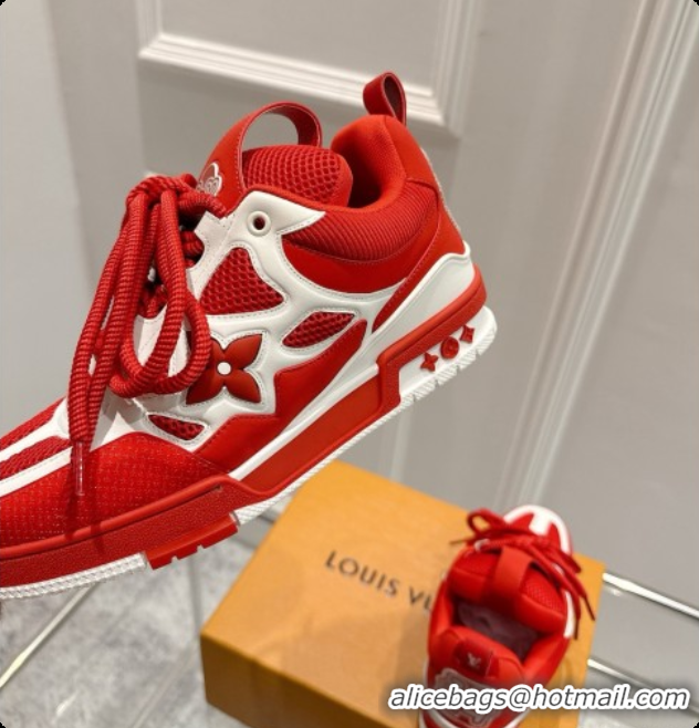 Perfect Louis Vuitton LV Skate Sneaker in Beige Mix of Materials LV073059 Red/White 2026