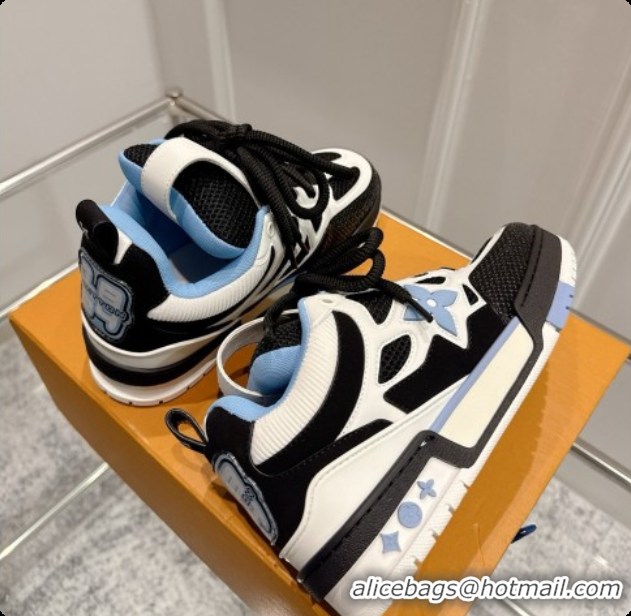 Good Quality Louis Vuitton LV Skate Sneaker in Beige Mix of Materials LV073061 Black/White/Blue 2026