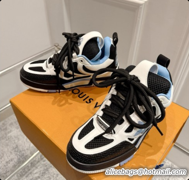 Good Quality Louis Vuitton LV Skate Sneaker in Beige Mix of Materials LV073061 Black/White/Blue 2026