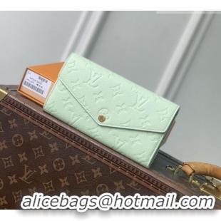 Pretty Style Louis Vuitton Sarah Wallet in Monogram Empreinte Leather M2A359 Minty Green 2026